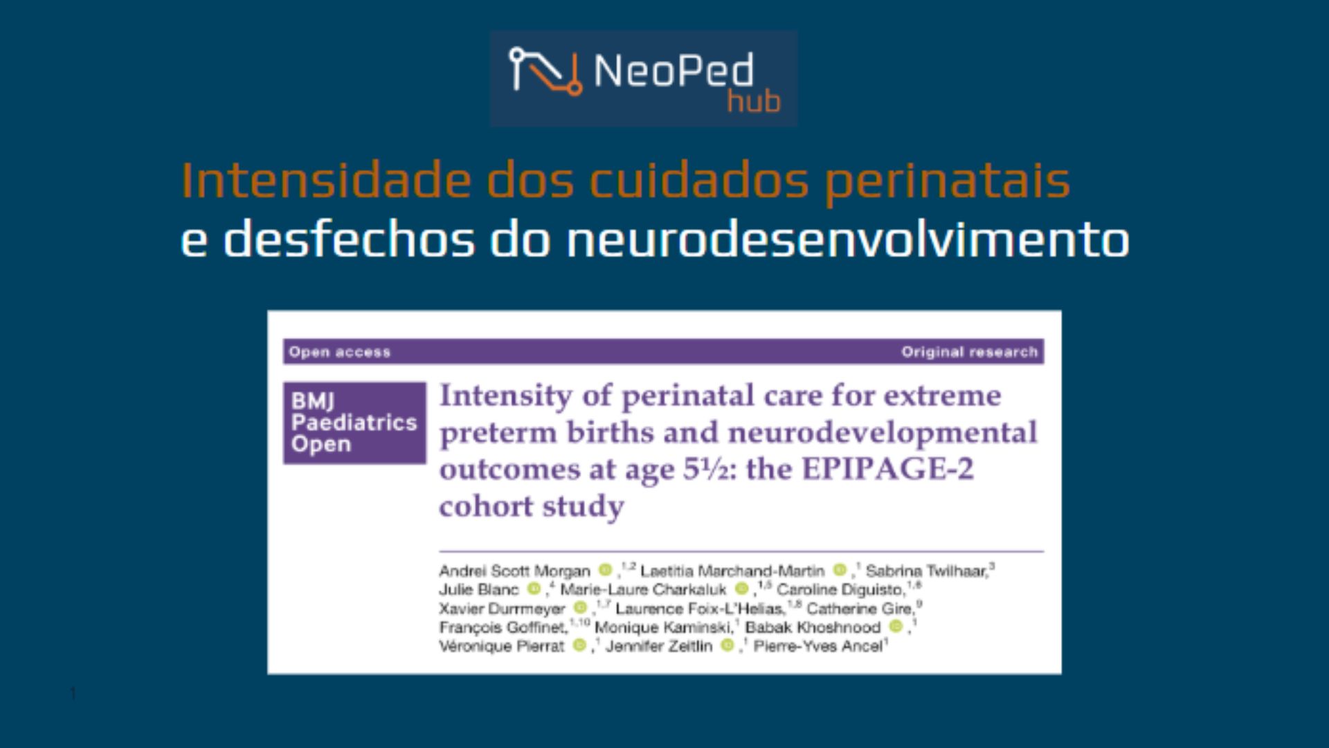 Intensidade dos cuidados perinatais e desfechos do neurodesenvolvimento