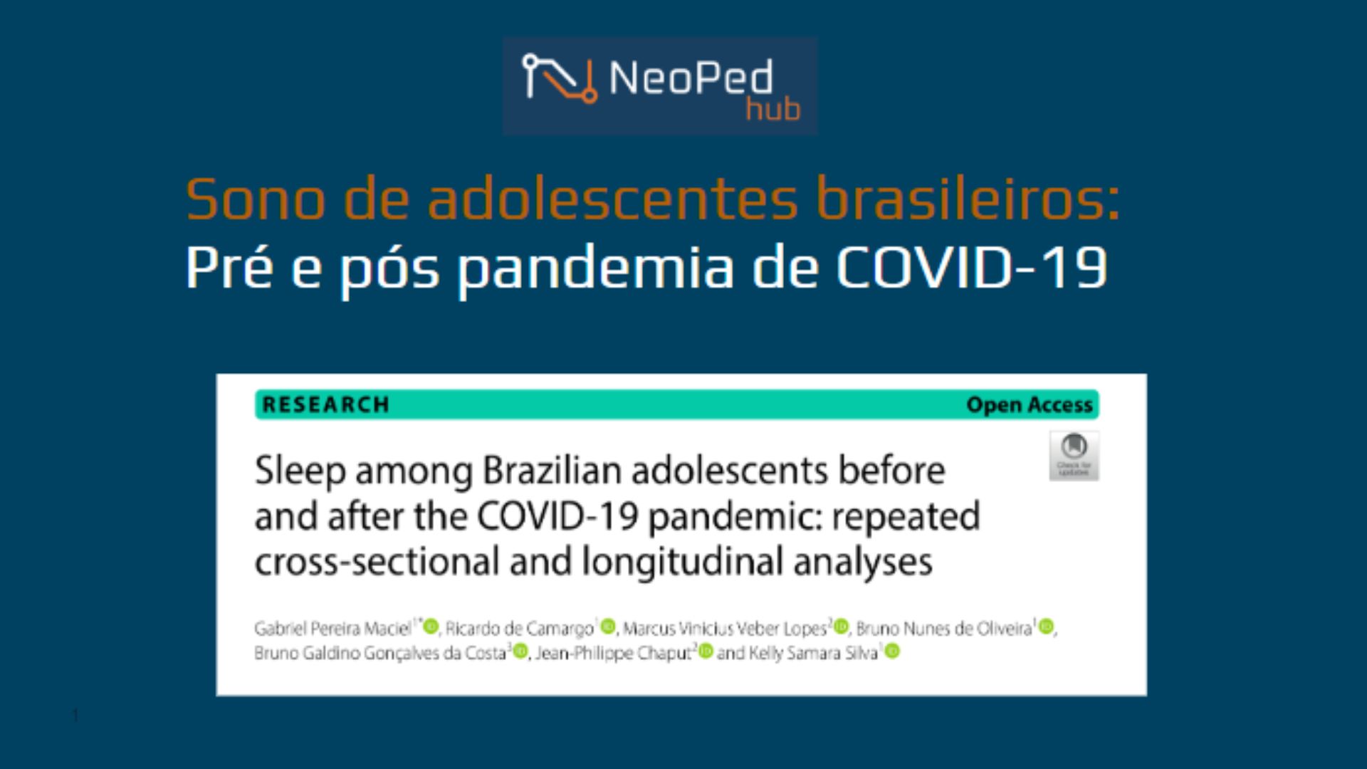 Sono de adolescentes brasileiros: Pré e pós pandemia de COVID-19