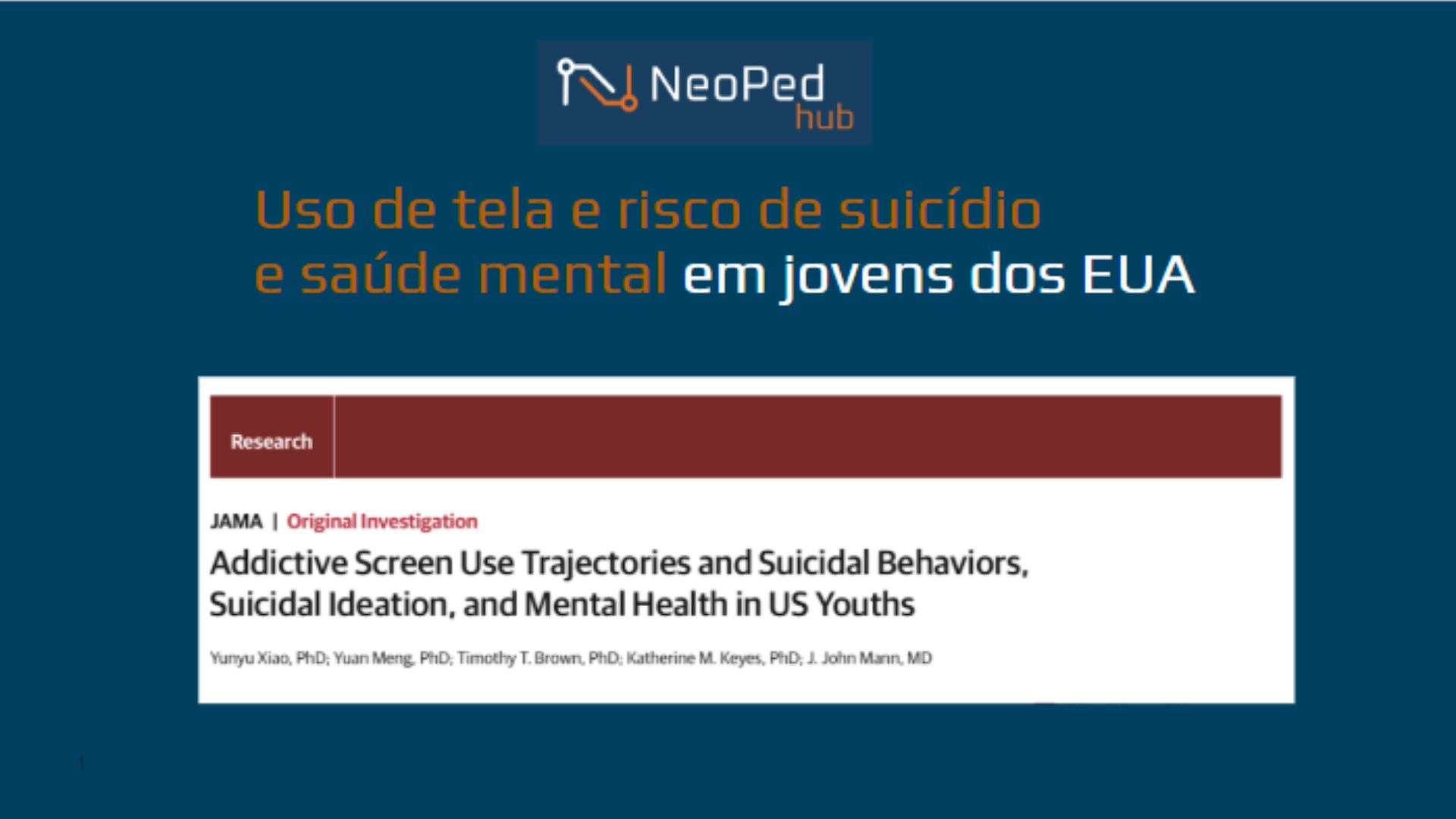 Uso de tela e risco de suicídio e saúde mental em jovens dos EUA