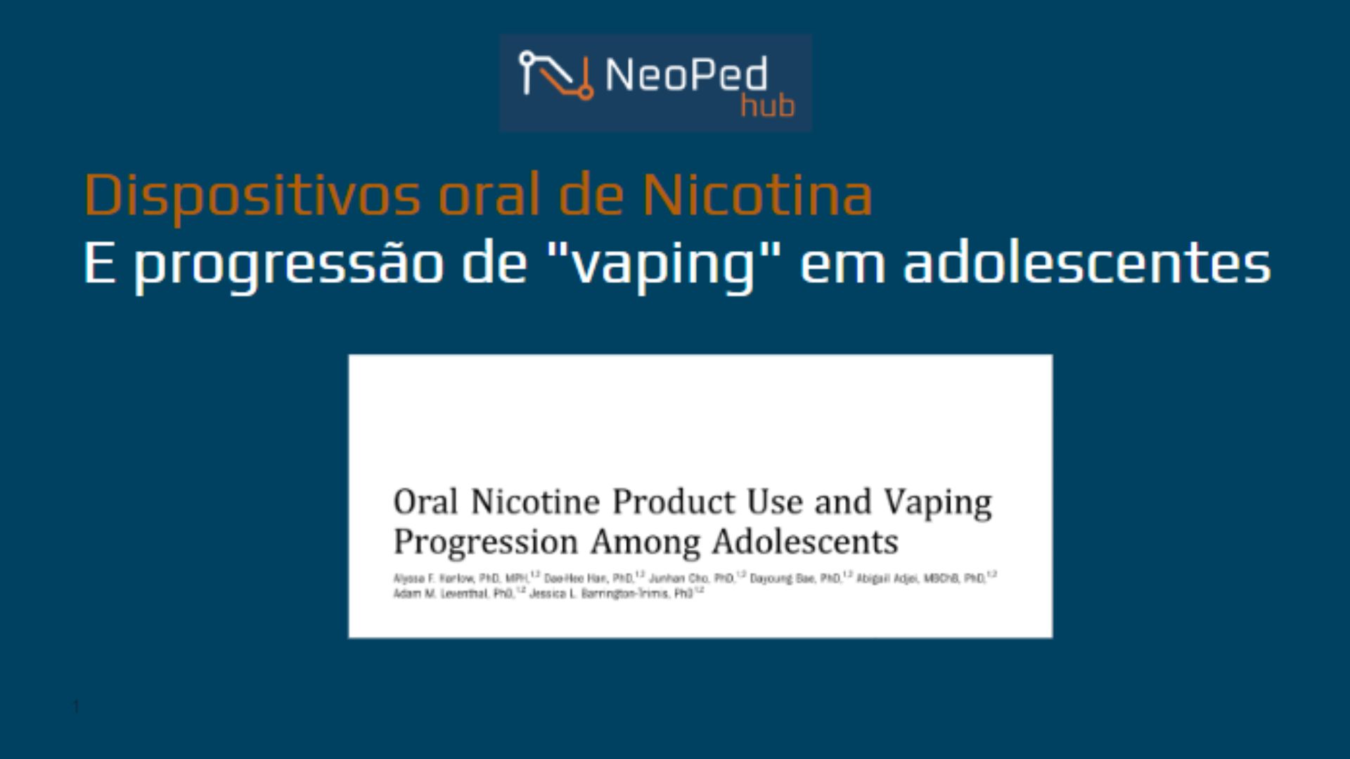 Dispositivos oral de Nicotina E progressão de "vaping" em adolescentes