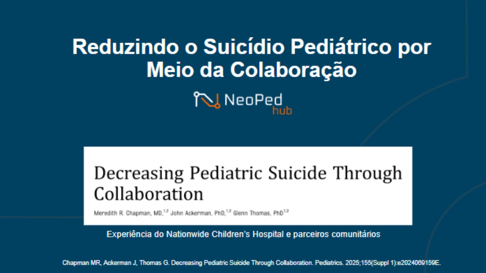 Reduzindo o Suicídio Pediátrico por Meio da Colaboração