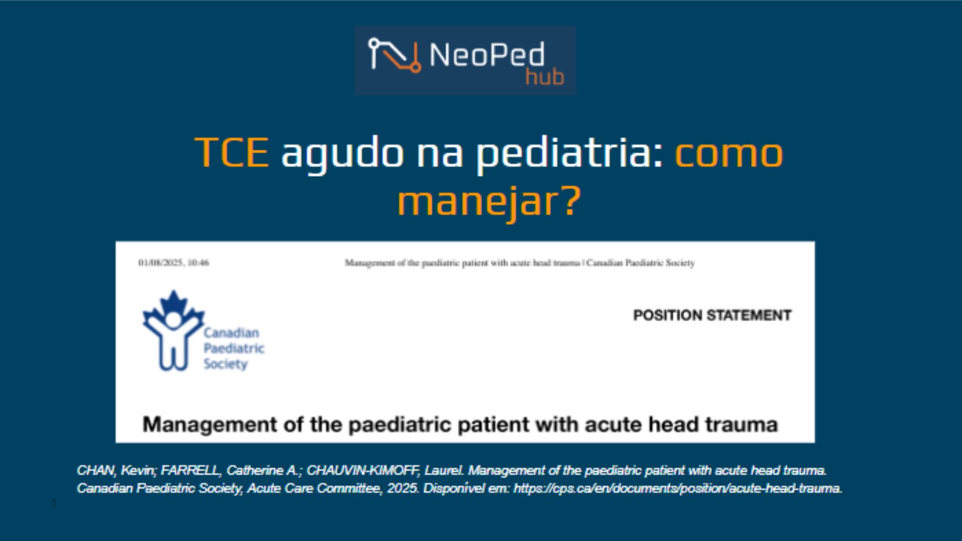 TCE agudo na pediatria: como manejar?