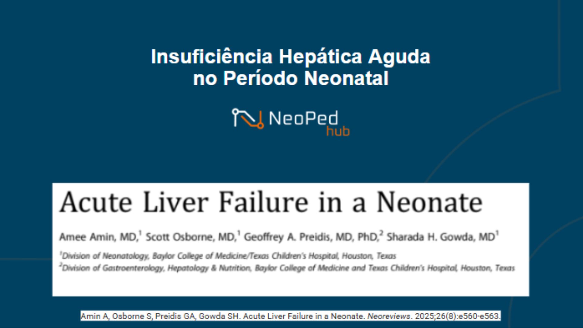 Insuficiência Hepática Aguda no Período Neonatal