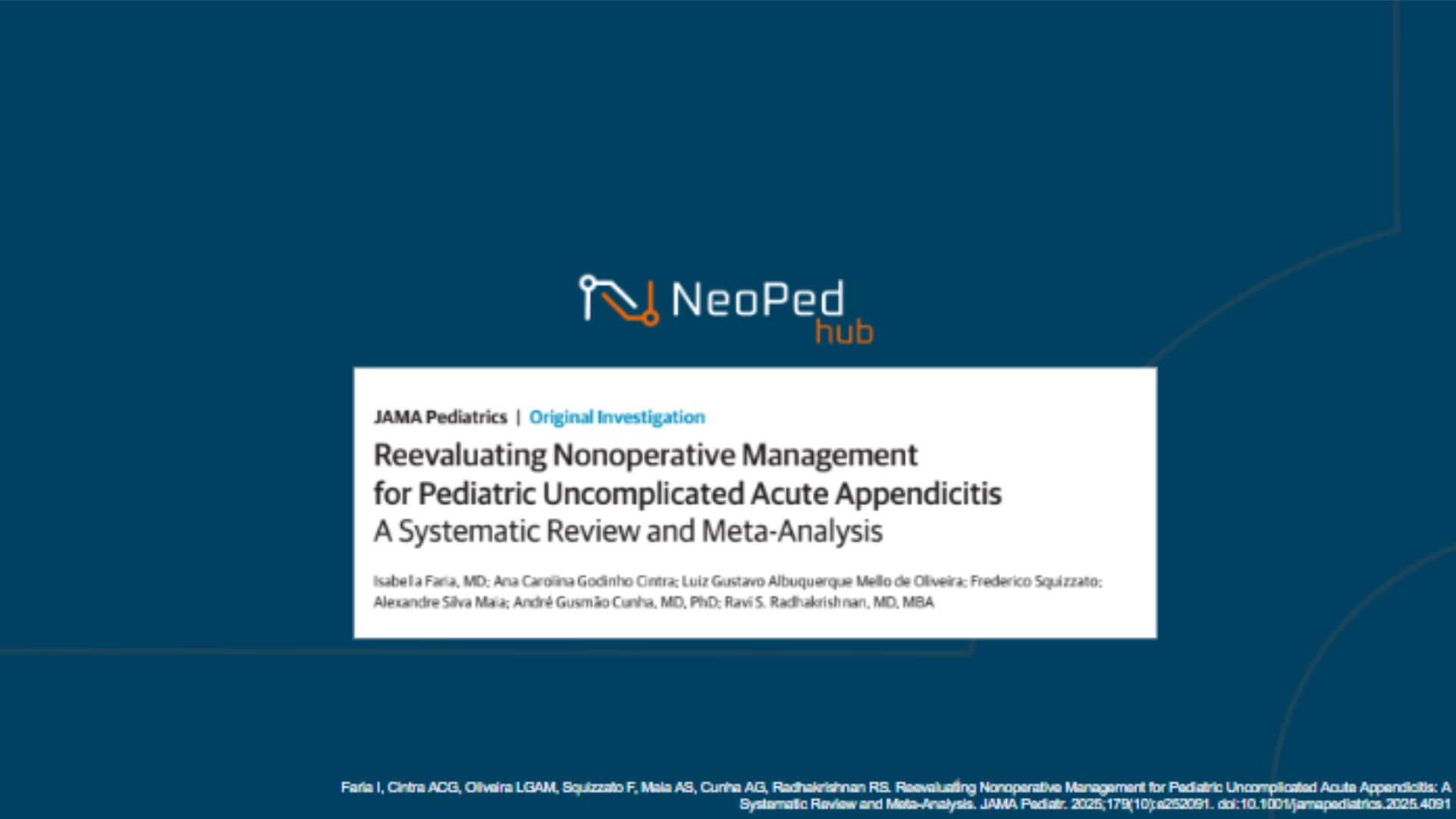 Reavaliando o Tratamento Não Operatório da Apendicite Aguda Não Complicada em Crianças: Revisão Sistemática e Meta-Análise