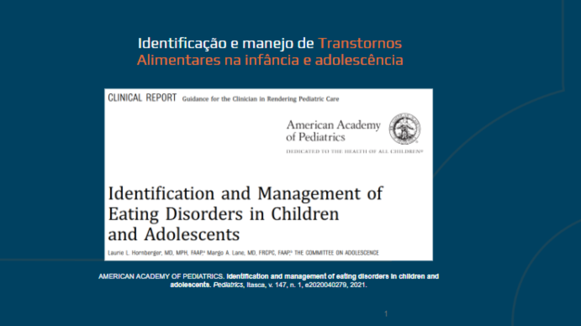 Identificação e manejo de Transtornos Alimentares na infância e adolescência