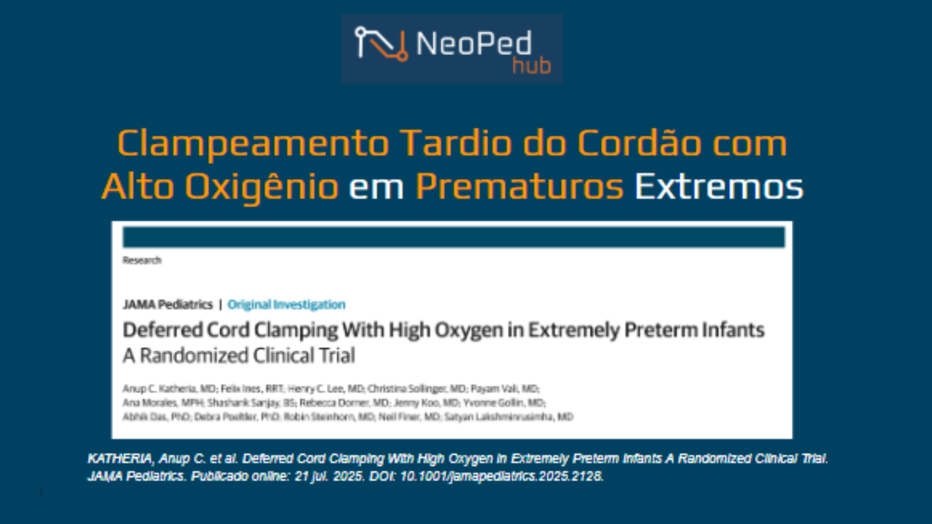 clampagem tardia do cordão