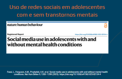 Uso de redes sociais em adolescentes com e sem transtornos mentais